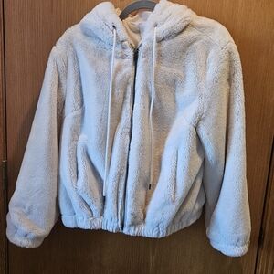 American Eagle Outfitters White Teddy Jacket